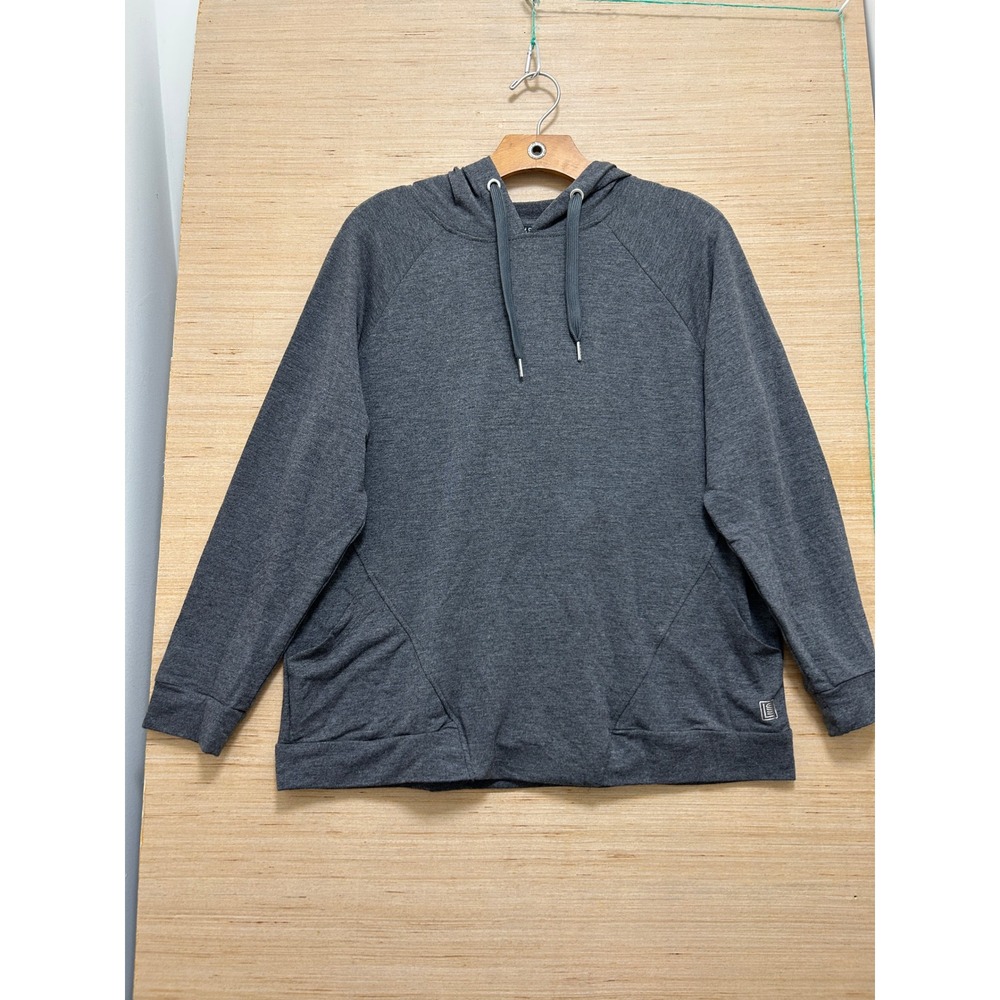 Laundry by‎ Shelli Segal Mens Charcoal Gray Heathered Pullover Hoodie Large